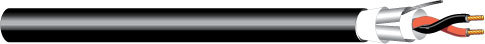 AQ295BK0500 2 CONDUCTOR 14AWG 19X 27 SHIELDED CL3- FPL RATED INDOOR/OUTDOOR DB WET LOCATION